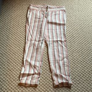 Loft Striped Cropped Pants